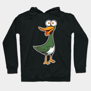 Silly Green Duck Art Hoodie